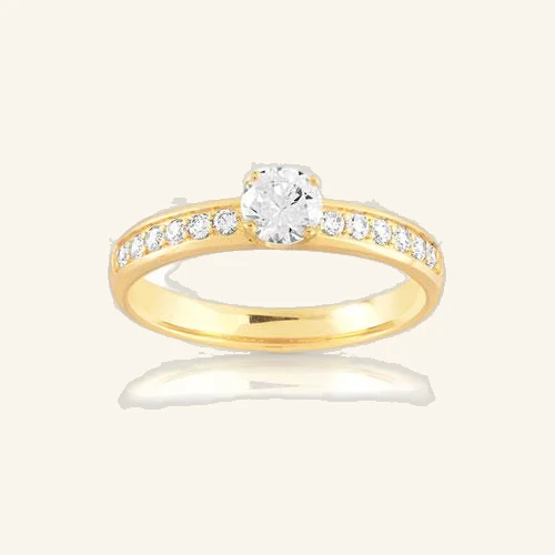 Solitaire Maty or 750 jaune diamants