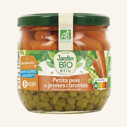 Jardin Bio Étic Petits Pois Très Fins au Naturel